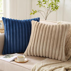 Pallene Faux Fur Plush Throw Pillow Covers 26x26 Set of 2, Luxury Soft Fluffy - Image 5
