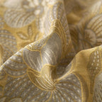 mixinni Duvet Cover King, Premium Cotton Double-Layer Yarn Golden Floral - Image 6