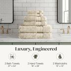Modern Threads - Spun Loft 6-Piece 100% Combed Cotton Towel Set - Bath Towels - Image 7