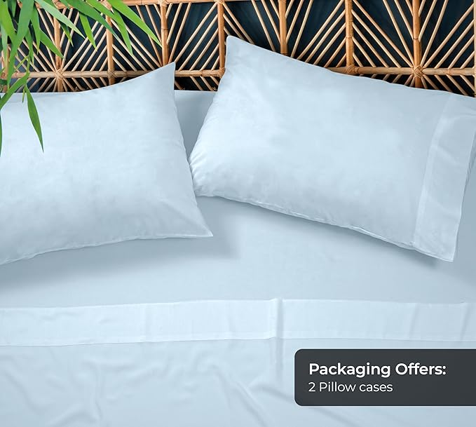 Royale Linens Cooling Pillow Cases King Size Set of 2-100% Rayon Derived from - Image 5