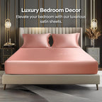 BEDELITE Satin Fitted Sheet and Pillowcases Set, Luxury Soft Similar to Silk - Image 2