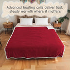 Electric Heated Blanket Throw Size 50"x60", Soft Flannel - Image 8