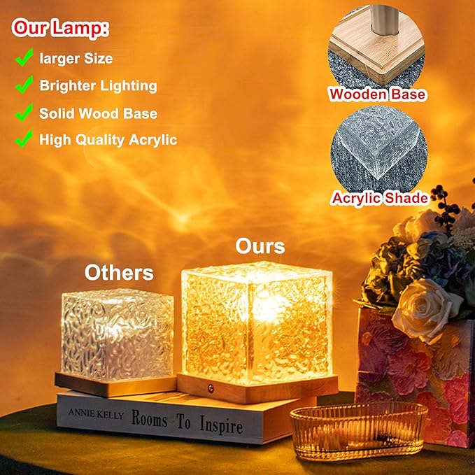 2Pack Aurora Ocean Wave Lights Projector, Cordless Rechargeable 16 Colors 4 - Image 2