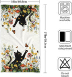 Accnicc 2 Pack Black Cat Bathroom Hand Towels Decorative Spring Floral Dish - Image 7