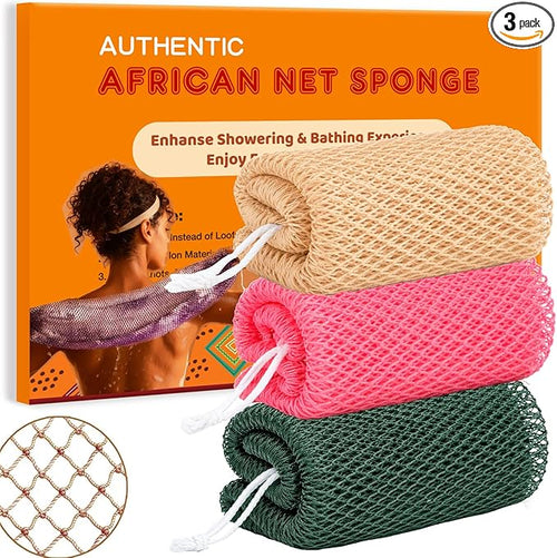 African Net Sponge Authentic, 3 Pieces African Exfoliating Net Sponge Body Back by Unknown