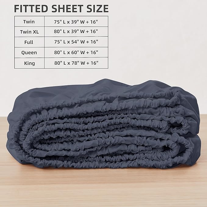 HBHLFZ Twin XL Fitted Sheet Only 2 Pack, Soft Breathable Bottom Sheet - Image 2