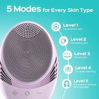 COSLUS Facial Cleansing Brush Face Scrubber : Portable Silicone Waterproof - Image 4