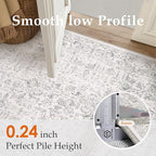 Gray Runner Rug 3x14 Hallway Machine Washable Kitchen Vintage Distressed Non - Image 3