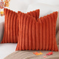 Pallene Faux Fur Plush Fall Throw Pillow Covers 24x24 Set of 2, Luxury Soft by PALLENE