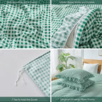 Gingham Duvet Cover Queen Size, 3 Pieces Soft Breathable Microfiber Plaid - Image 2