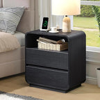 Black Curved Nightstand Set of 2 - Image 4