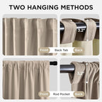 Joydeco Beige 100% Blackout Curtains 84 Inch 2 Panels, Luxury Thermal Beige - Image 3