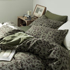 mixinni Leopard Duvet Cover Queen Size, Premium Yarn-Dyed Jacquard Cotton Duvet - Image 3