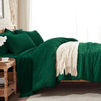 Zzlpp Full Comforter Set 7 pieces, Emerald Green Tufted Bed in a Bag - Image 4
