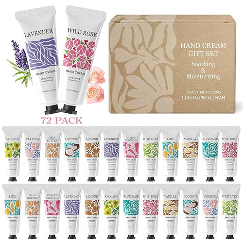 72 Pack Hand Cream Bulk for Women, Mothers Day Gifts Bulk, Hand Lotion Travel by BODYEARTHLOVE