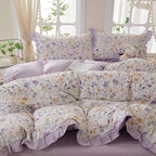 mixinni Floral Duvet Cover Set King Size, 100% Cotton 3-Piece Bedding Set - Image 5