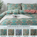 FADFAY Duvet Cover Set Button Closure Floral Bedding King/Cal King 100% Cotton - Image 5