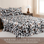 MR&HM Satin Sheets with Elastic Corner Straps, Twin Size 3-Piece Silky Bedding - Image 6