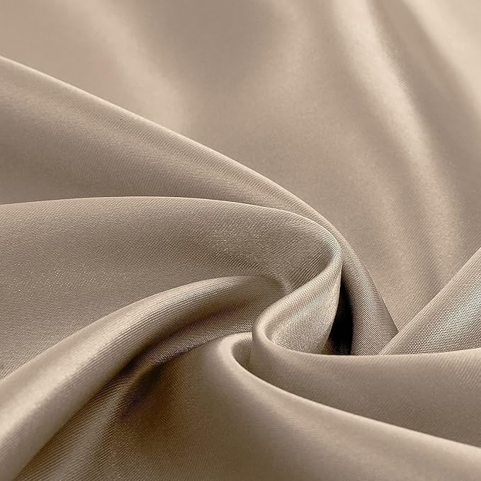 Homiest Taupe Satin Flat Sheet for Twin Mattress, Luxury & Ultra Soft Bedding - Image 3