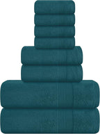 Belizzi Home 8 Piece Towel Set 100% Ring Spun Cotton, 2 Bath Towels 27x54 by Unknown