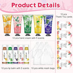VESPRO 10 Pack Bulk Hand Cream and Lip Balm Sets, Mothers Day Gifts - Image 2