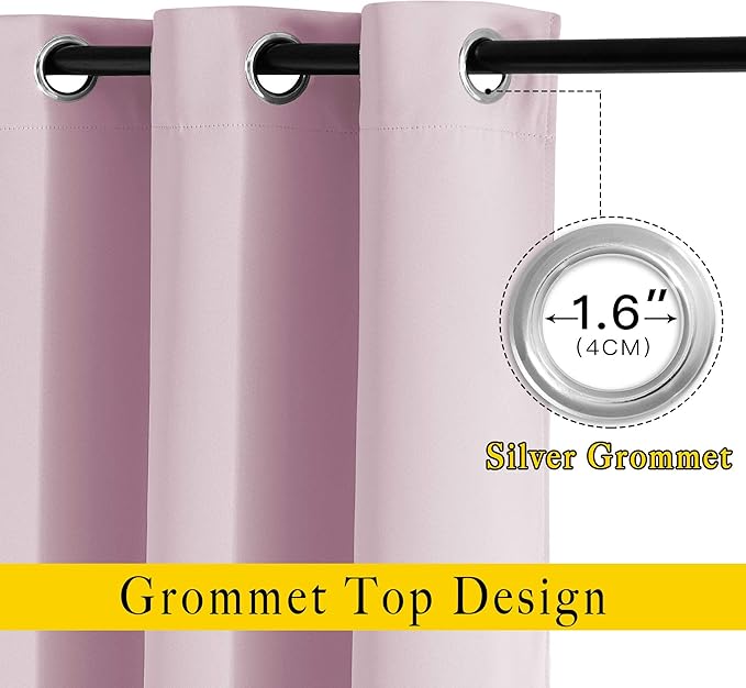 NICETOWN Blackout Pink Curtains - Image 2
