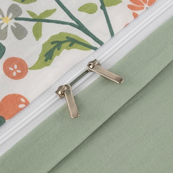 mixinni Sage Green Duvet Cover Set Queen-Exquisite Floral Queen Size Comforter - Image 4