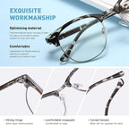 Blue Light Blocking Glasses Vintage Half Frame UV Clear Lens Anti Eyestrain - Image 4