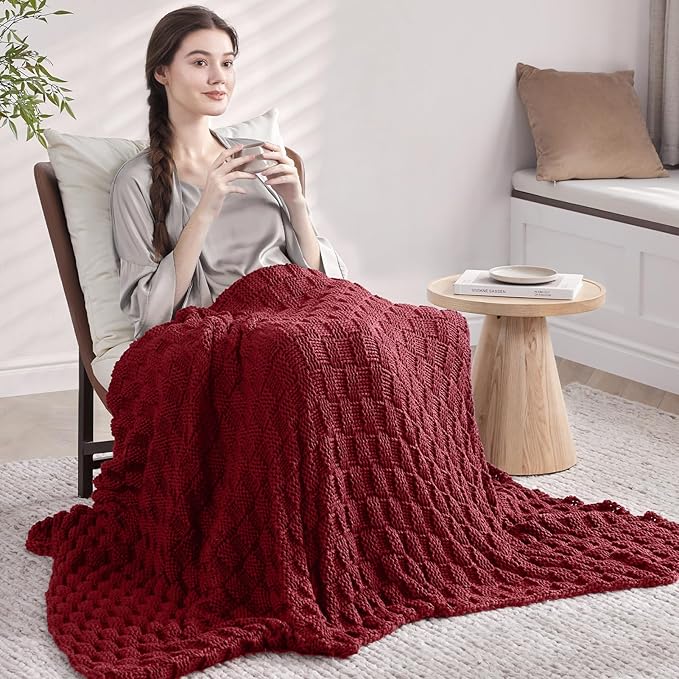 Knitted Weighted Blanket Kids, No Beads Heavy Blanket 40” x 60'' 7lbs, - Image 7