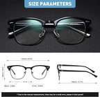 Blue Light Blocking Glasses Retro Semi Rimless UV400 Clear Lens Computer Eyewear - Image 2