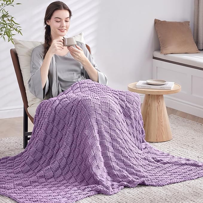 Knitted Weighted Blanket Adults, No Beads Heavy Blanket 36” x 48'' 3lbs - Image 7