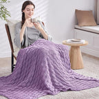 Knitted Weighted Blanket for Adult, No Beads Heavy Blanket 48” x 72'' 10lbs - Image 7