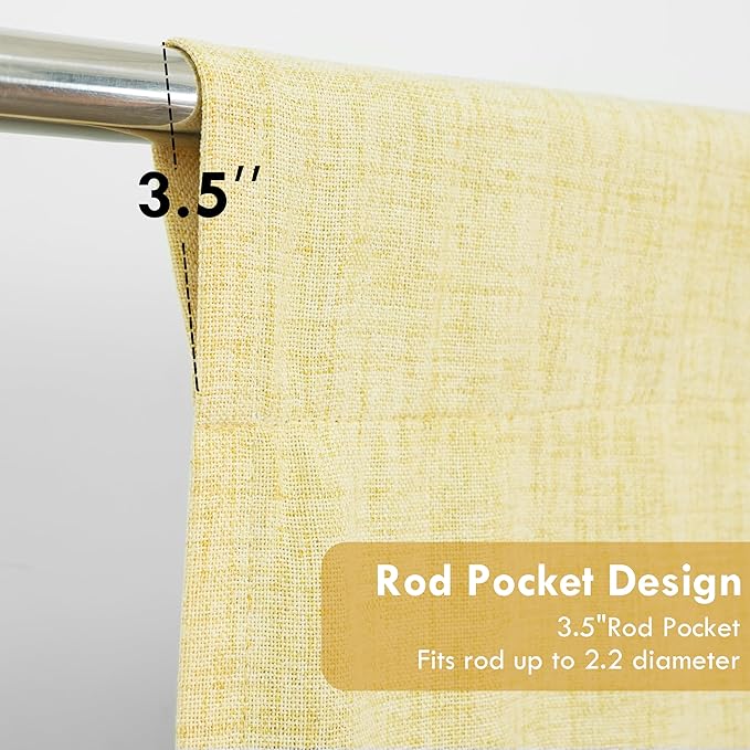 DriftAway Double Layer Linen Blackout Tie Up Curtains Thermal Insulated Fully - Image 3