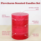Scented Pillar Candles Long-Lasting Burning No Drip Candles Red 3x4 inch - Image 3