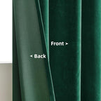 Joydeco Green Velvet Curtains 102 inch Length 2 Panels, Luxury Blackout Rod - Image 4