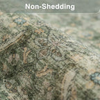 FMFUNCTEX 2x6 Runner Rug Green Vintage Neutral Washable Distressed Non Slip Low - Image 9