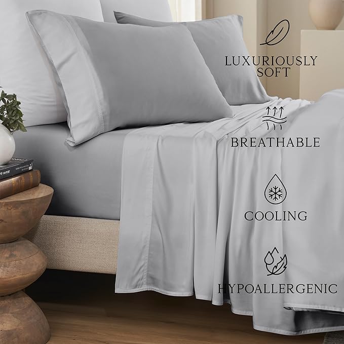 Karissa Mae Cooling Bamboo Viscose Queen Size Pillowcase Set | 100% FSC - Image 2
