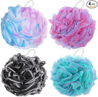 BTYMS 4 Pieces Shower Loofahs Bath Sponges 60g Bath Scrunchies Mesh Pouf by BTYMS