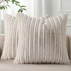 Pallene Faux Fur Plush Throw Pillow Covers 18x18 Set of 2, Luxury Soft Fluffy by PALLENE