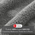 Madison Park Turkish 100% Cotton 600Gsm Luxury Premium Thick Soft Absorbent - Image 3