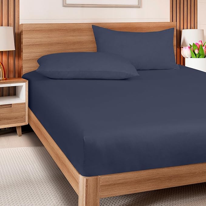ROYALE LINENS 300 Thread Count 100% Long Staple Combed Cotton Fitted Sheet Queen - Image 8