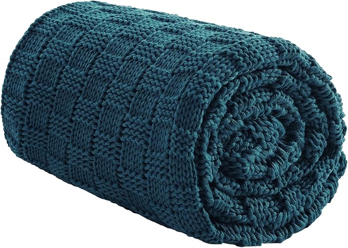 Knitted Weighted Blanket for Adult, No Beads Heavy Blanket 50” x 60'' 7lbs by Unknown
