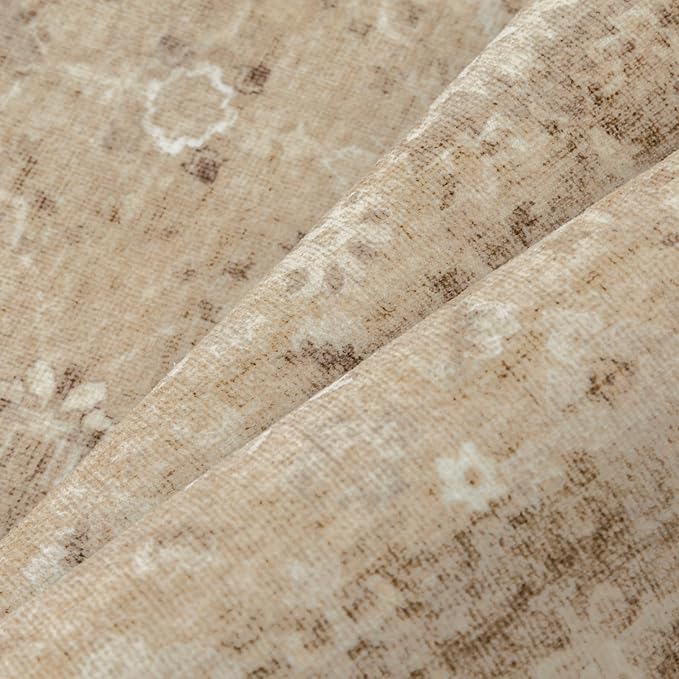 6x9 Brown Area Rug Non Slip Vintage Living Room Distressed Machine Washable - Image 9