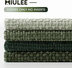 MIULEE Pack of 4 Couch Throw Pillow Covers 16x16 Inch Green Soft Decorative - Image 6