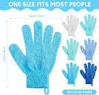 Cuffbow 90 Pcs 45 Pairs Exfoliating Double Sided Bath Gloves - Image 2