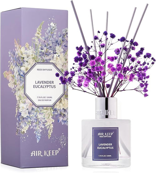 Airkeep Reed Diffuser Set/Lavender Eucalyptus/6.76 fl oz/1 Pack/Home & Office by Airkeep