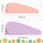 Whaline 2 Pack Parent-Child Quick Dry Hair Towel Cute Mouse Hair Towel Wrap - Image 3