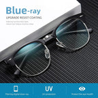 Blue Light Blocking Glasses Vintage Half Frame UV Clear Lens Anti Eyestrain - Image 3
