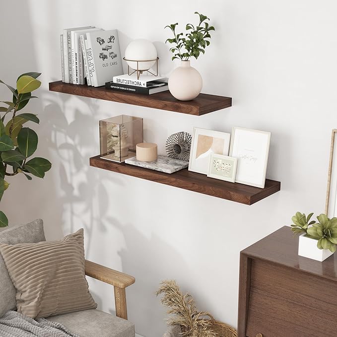 40 Inch Floating Shelves for Wall, 9.3 Inch Deep Shelves for Books & Decor - Image 2