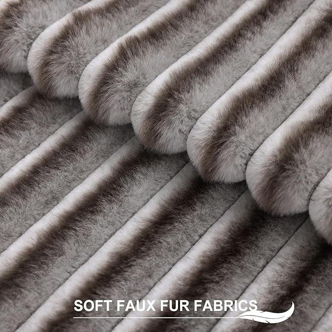 Pallene Faux Fur Plush Throw Pillow Covers 16x16 Set of 2, Luxury Soft Fluffy - Image 2